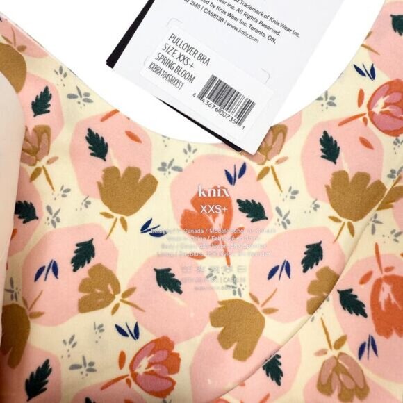 NWT KNIX LuxeLift Pullover Bra Womens Medium Wireless Spring Bloom Sz XXS+ - Picture 3 of 5